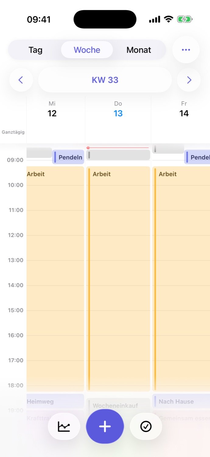 Calenytic: Wochenkalender mit farbigen Lebensbereichen